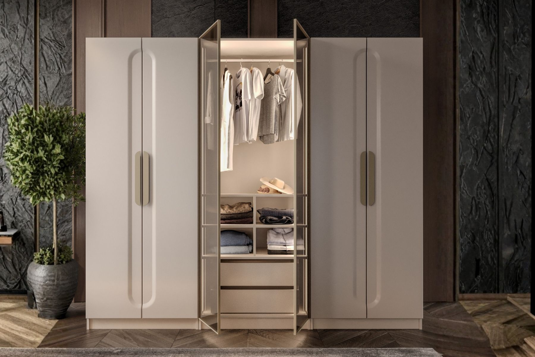 Artos 6 Kapılı Reflekte Camlı Yatak Odası Takımı