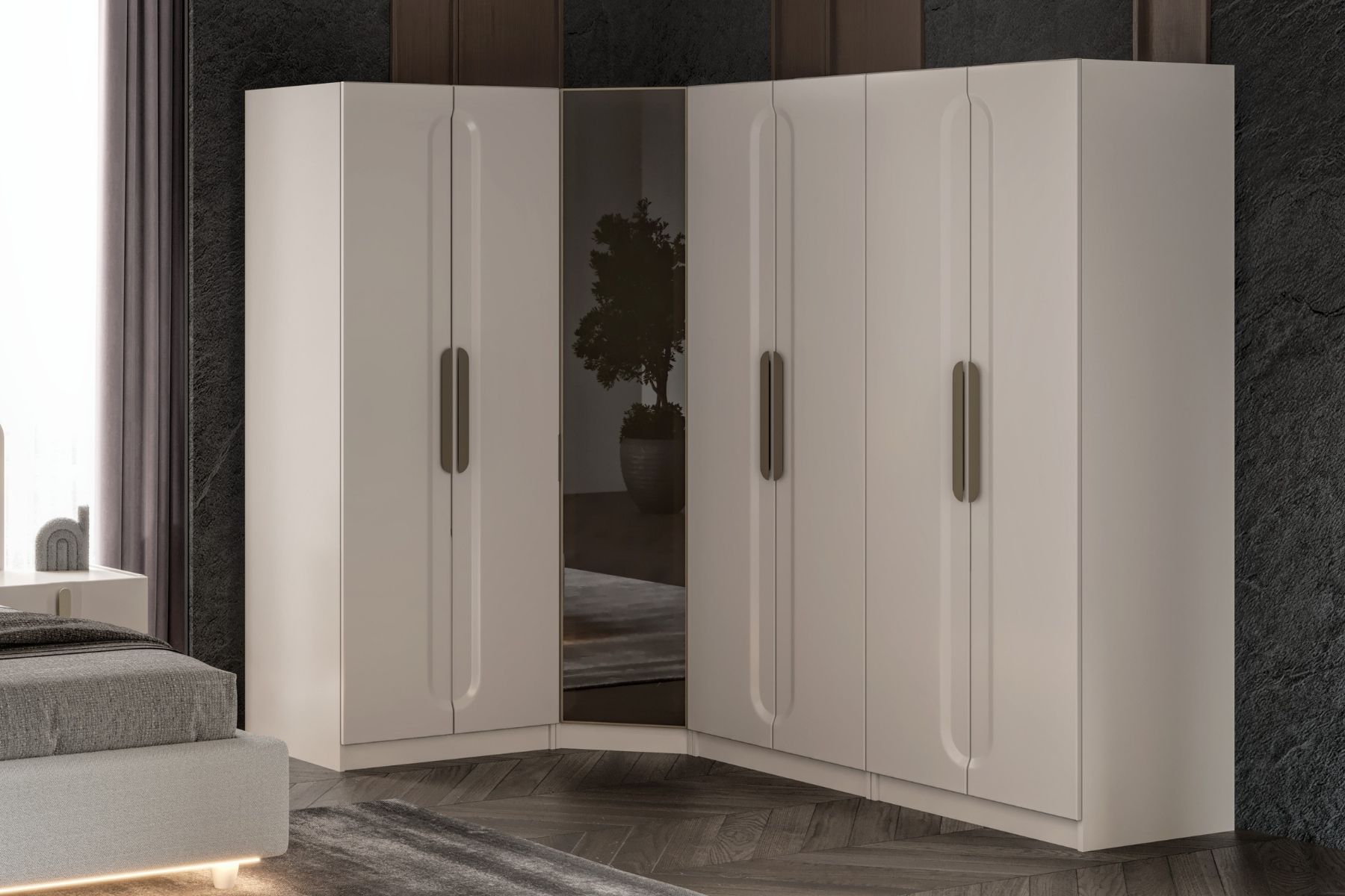 Artos 7 Kapılı 1 Reflekte Camlı Köşe Yatak Odası Takımı