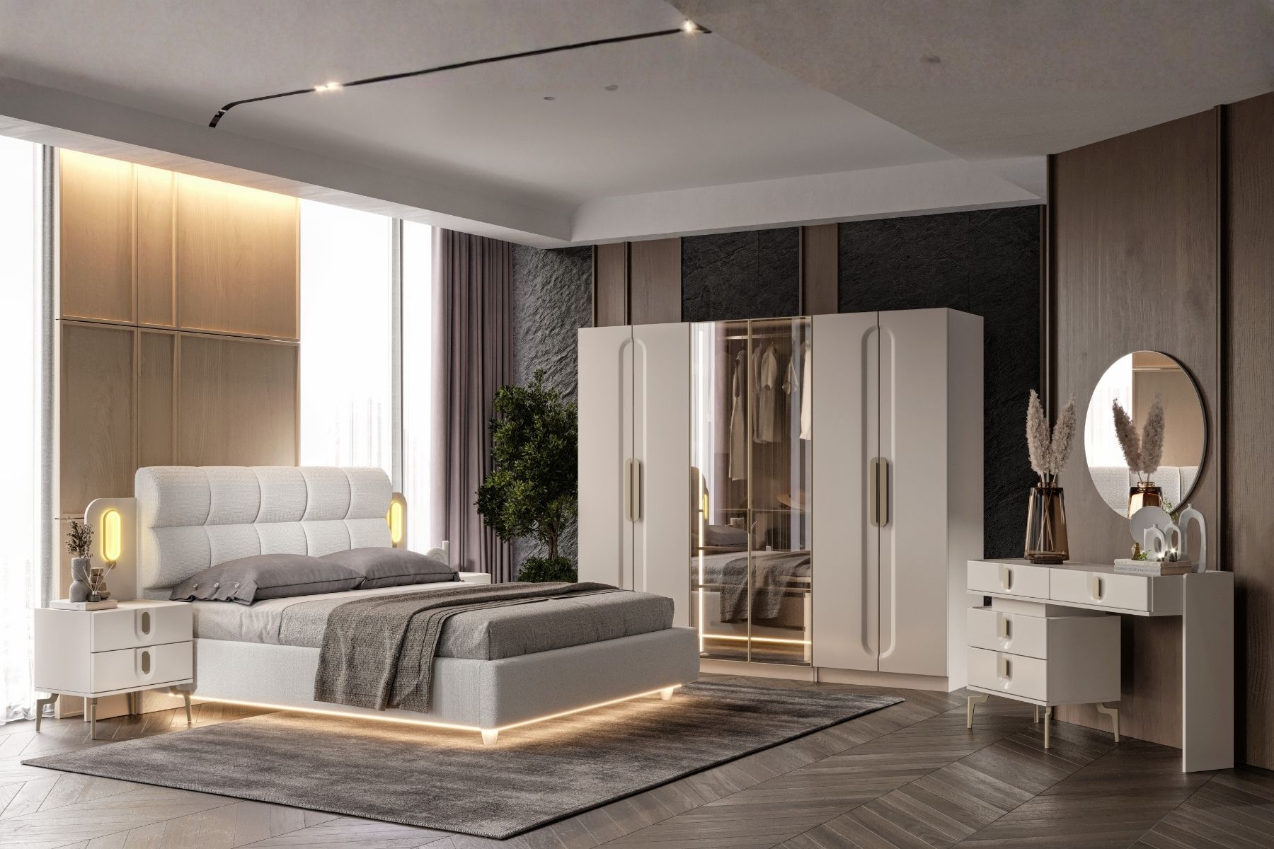Artos 6 Kapılı Reflekte Camlı Yatak Odası Takımı