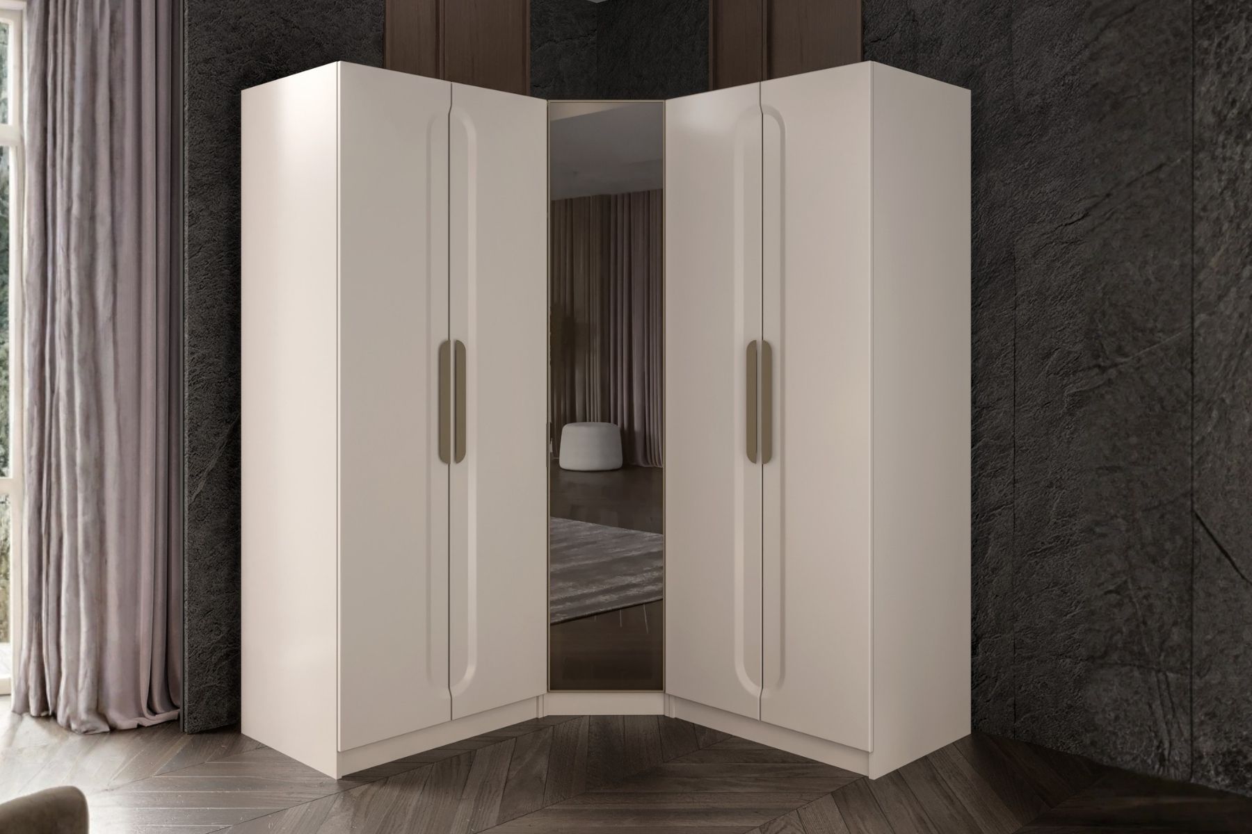 Artos 5 Kapılı Reflekte Camlı Köşe Gardırop
