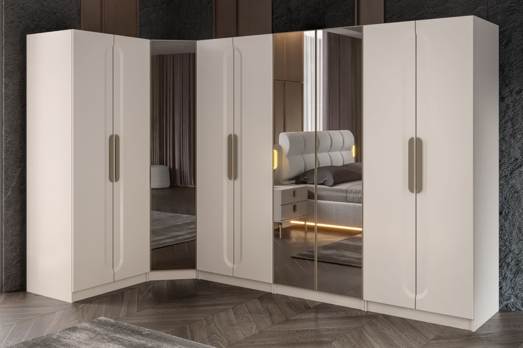 Artos 9 Kapılı 3 Reflekte Camlı Köşe Gardırop