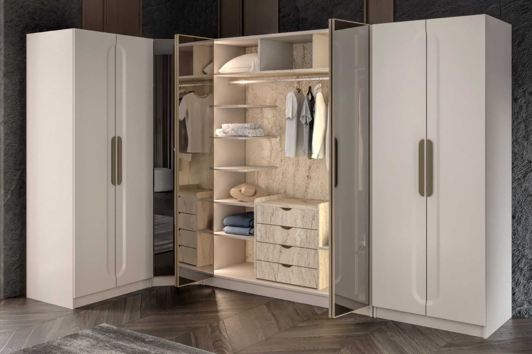 Artos 9 Kapılı 5 Reflekte Camlı Köşe Gardırop