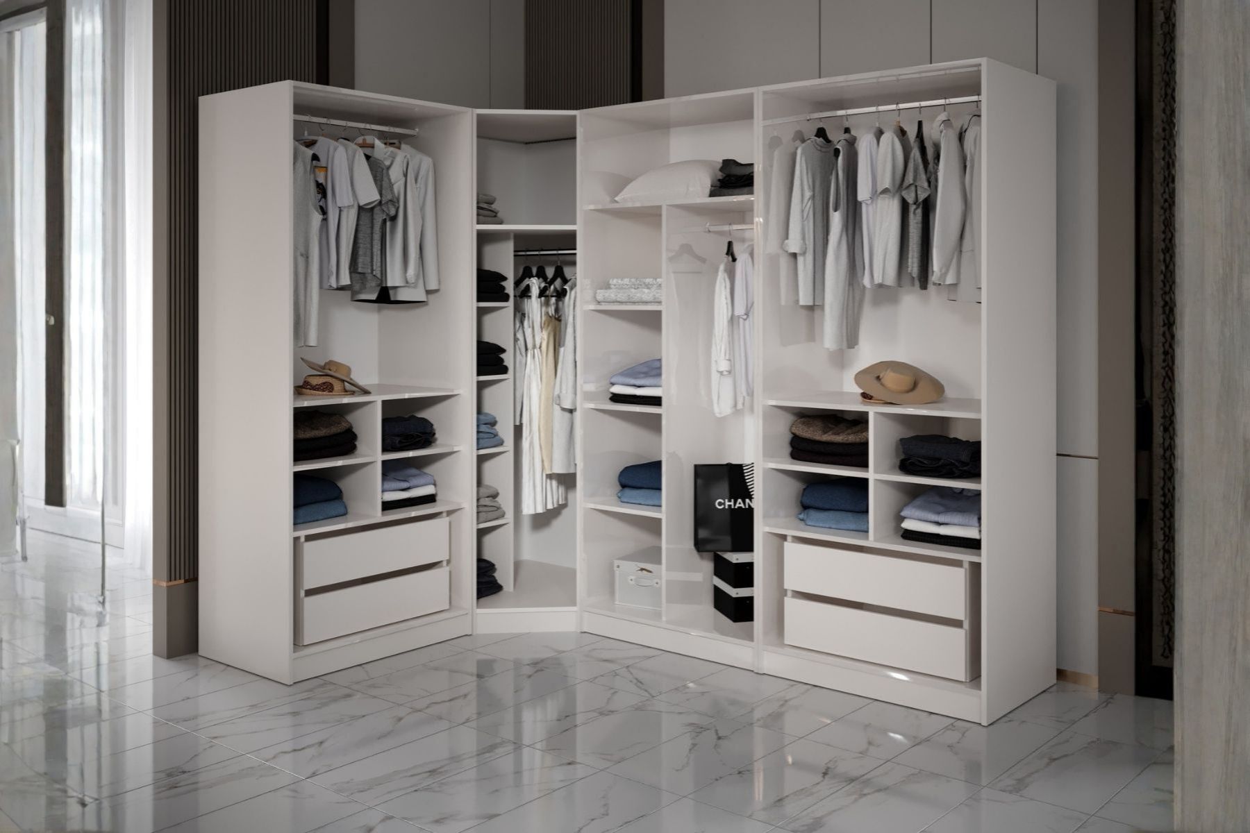 Riwa 7 Kapılı Köşe Yatak Odası Takımı