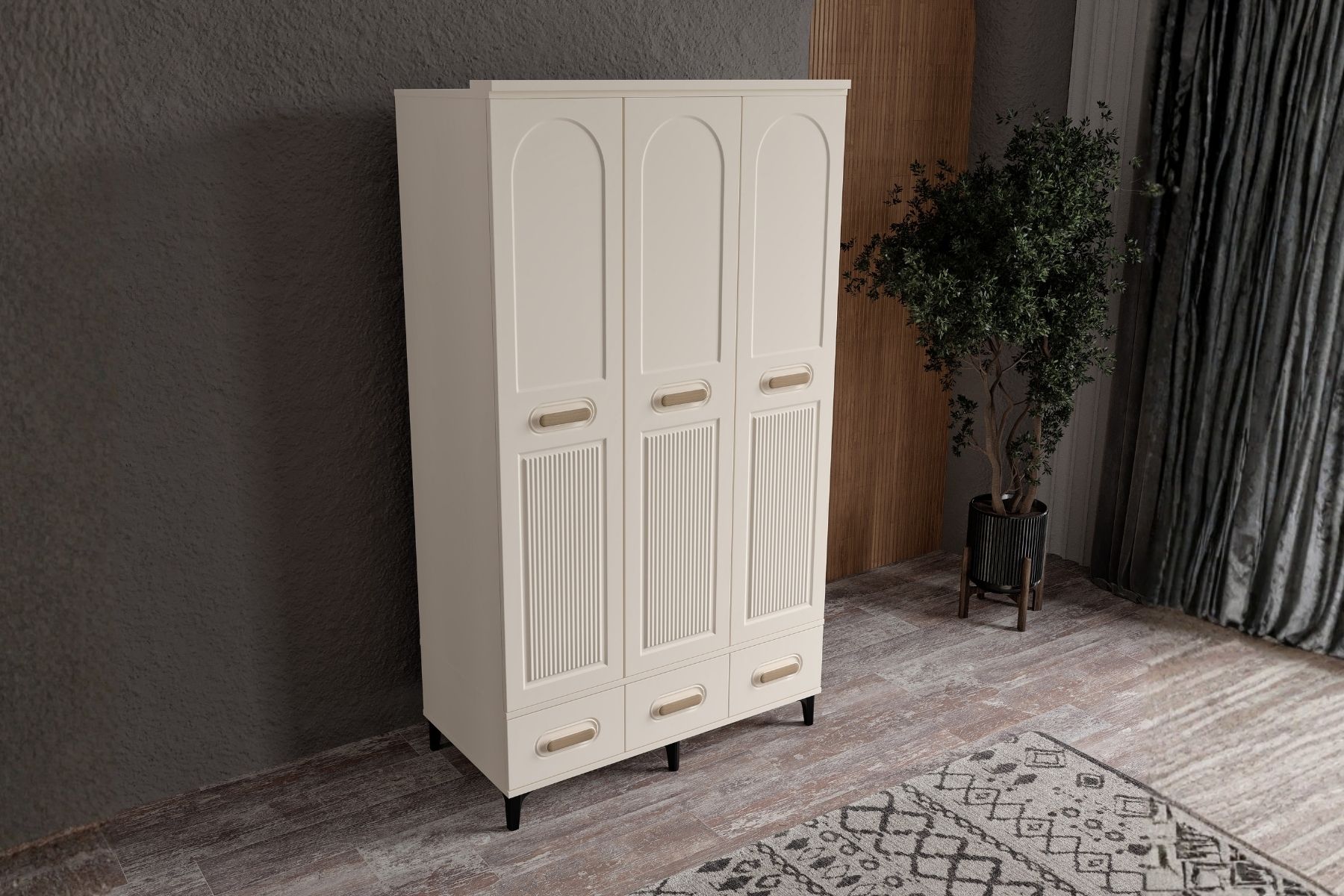 Hima Moon 3 Kapılı Gardırop