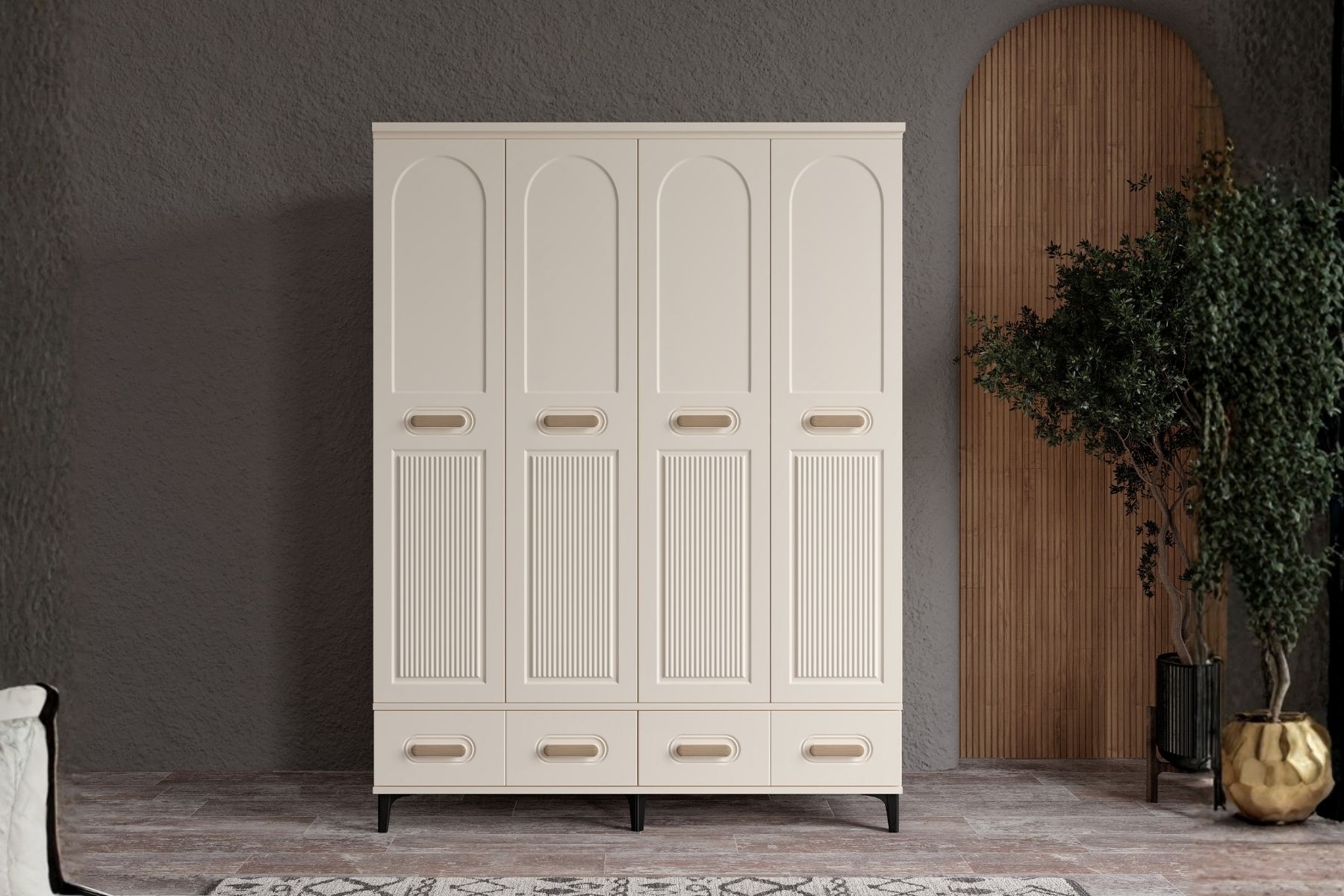 Hima Moon 4 Kapılı Gardırop