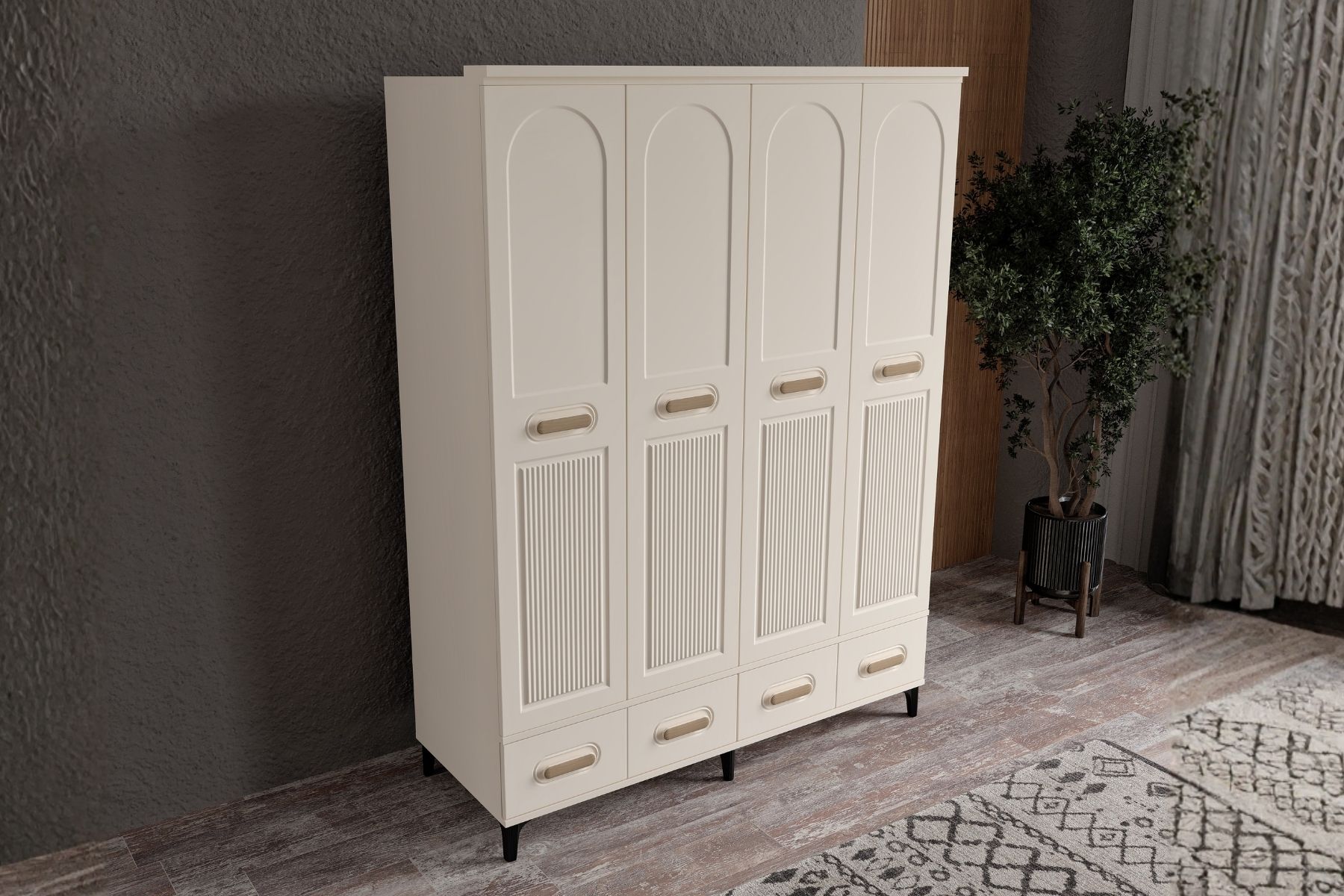 Hima Moon 4 Kapılı Gardırop