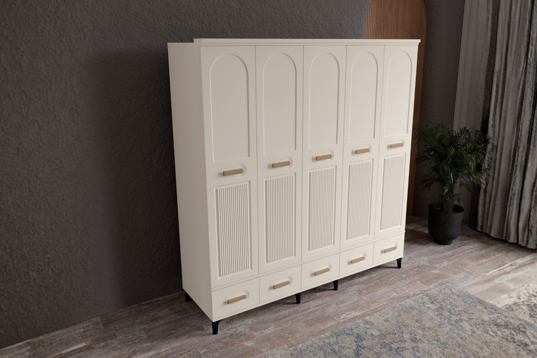 Hima Moon 5 Kapılı Gardırop