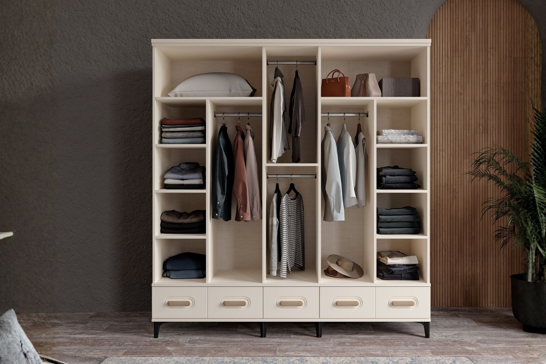 Hima Moon 5 Kapılı Gardırop