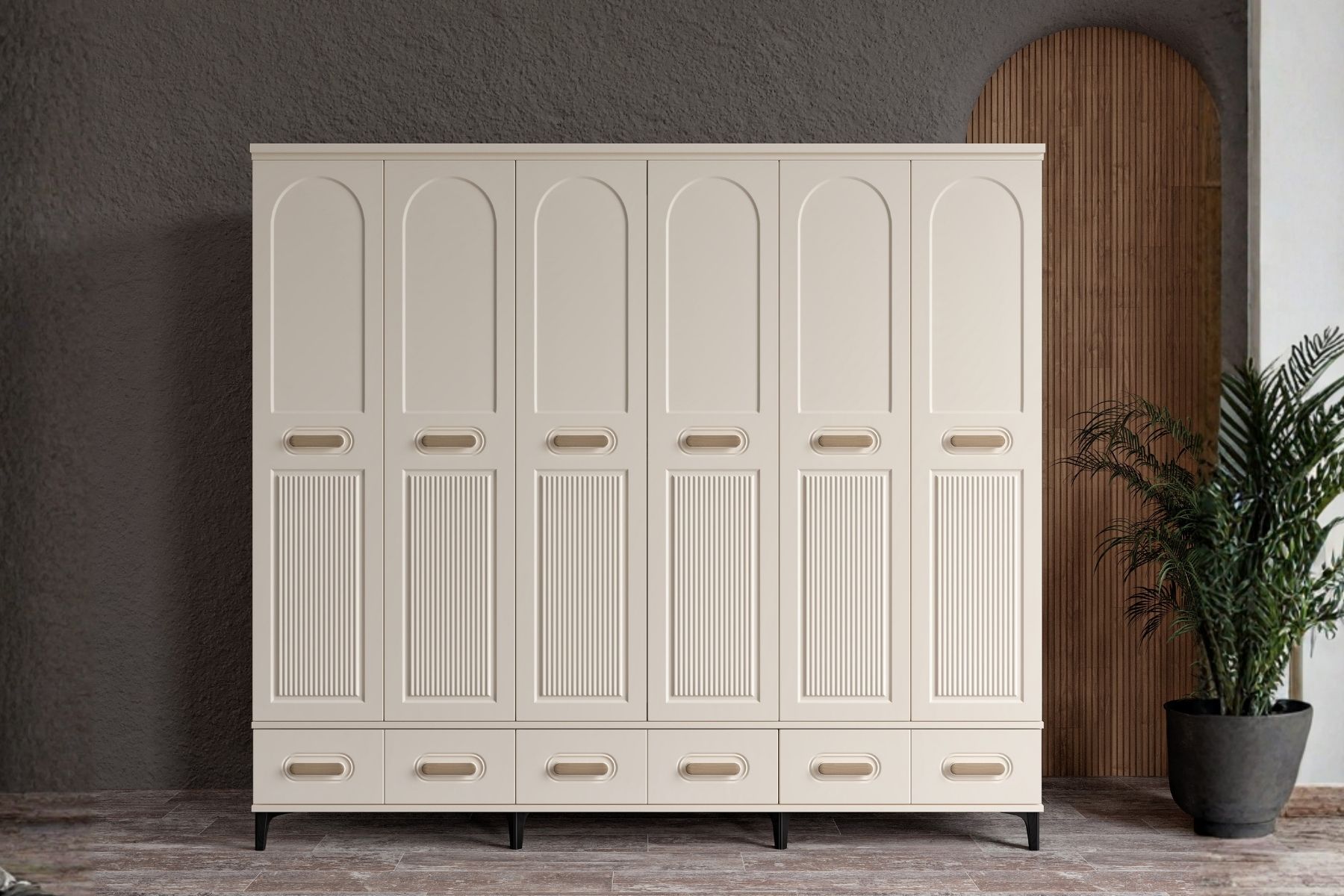 Hima Moon 6 Kapılı Gardırop