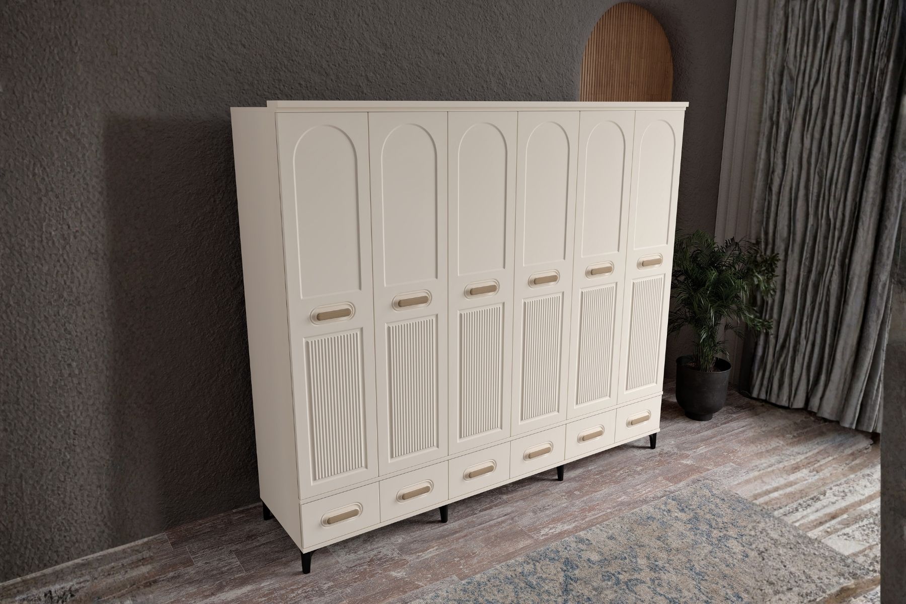 Hima Moon 6 Kapılı Gardırop