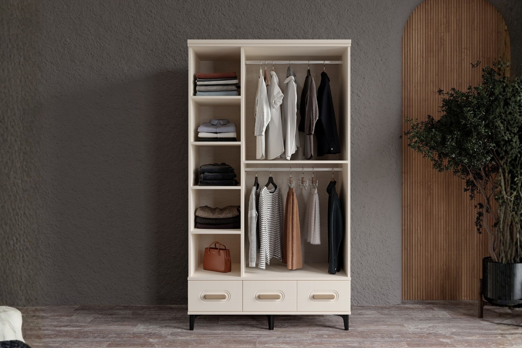 Hima Walnut Köşe Gardırop