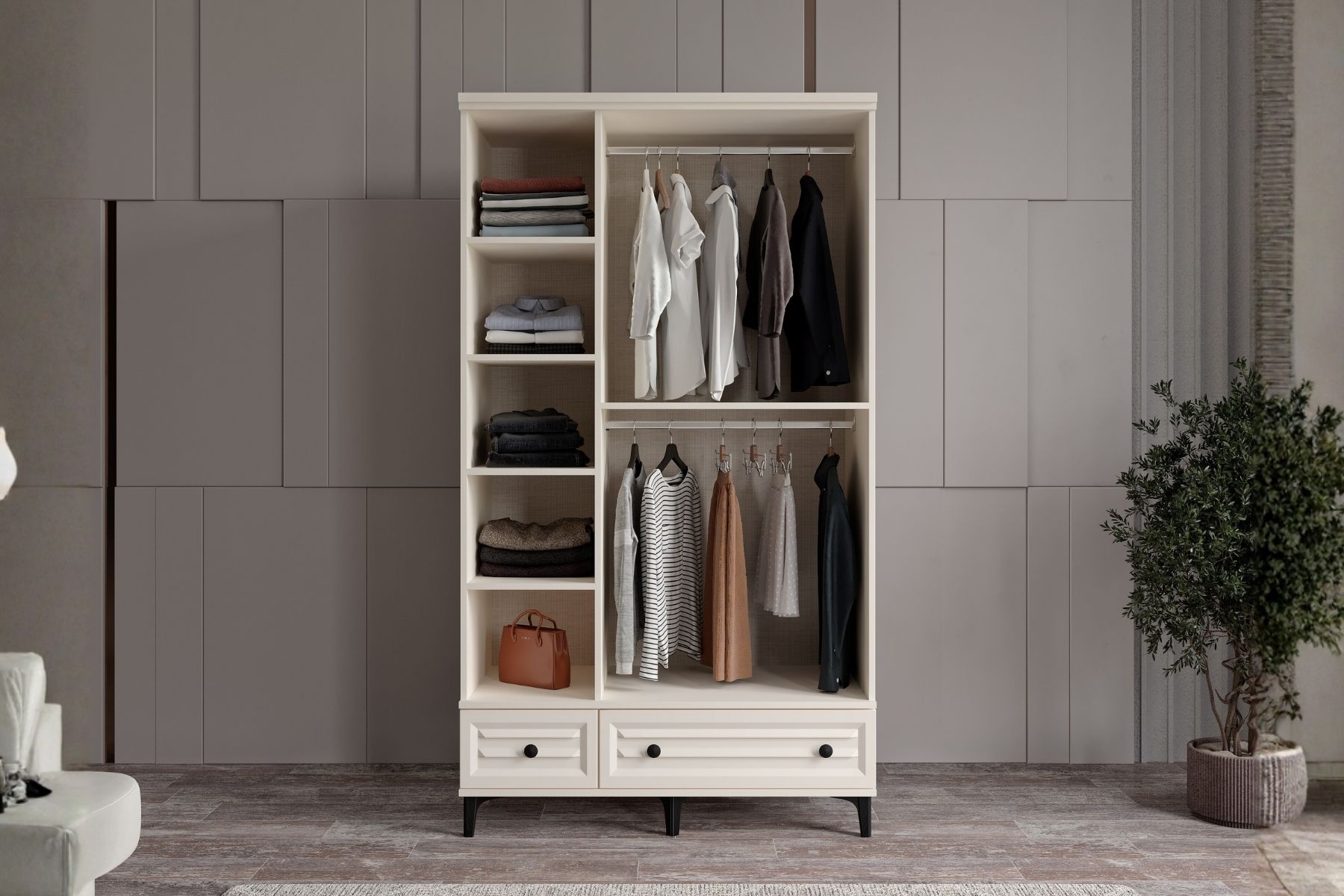 Risk Moon 3 Kapılı Gardırop