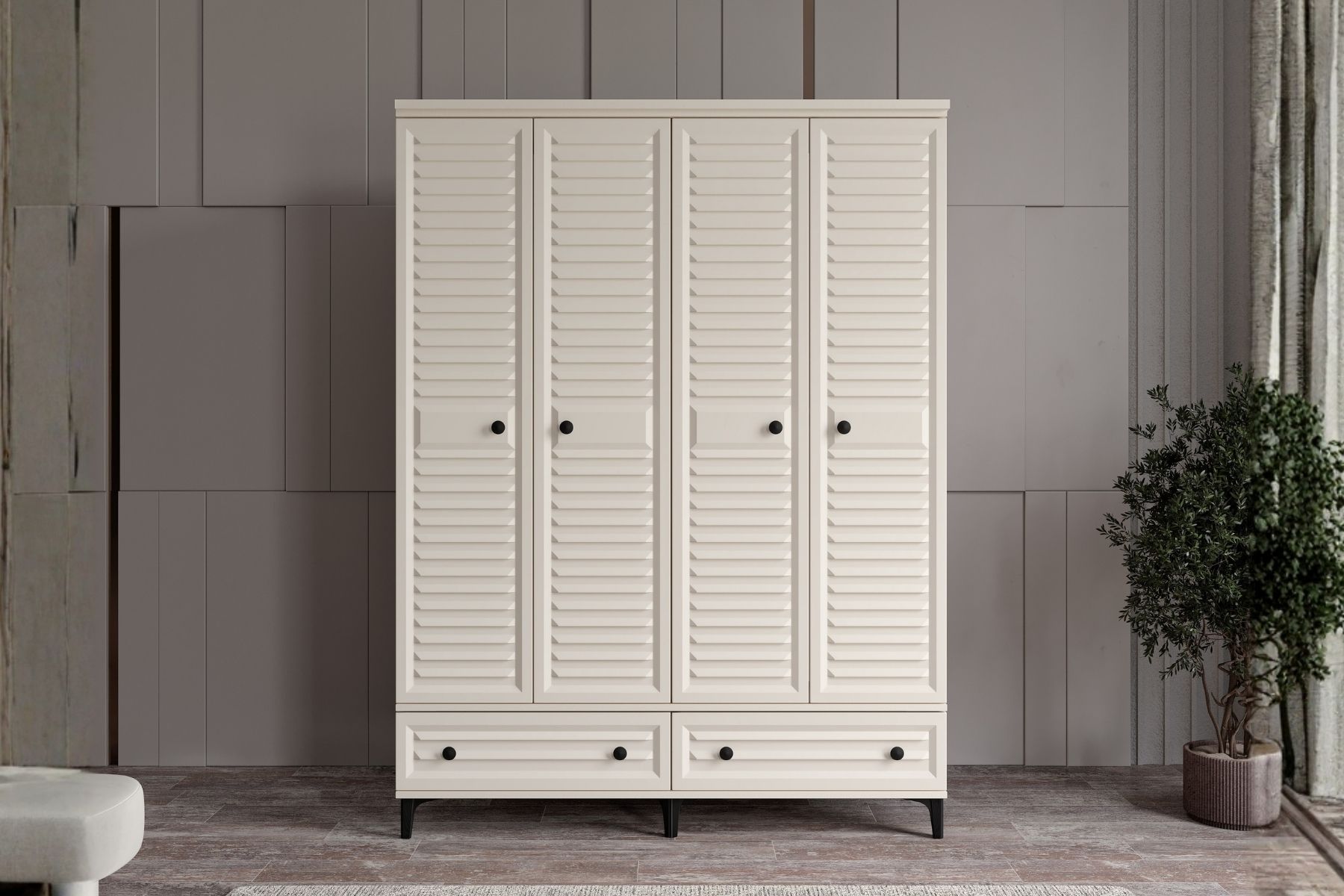 Risk Moon 4 Kapılı Gardırop 