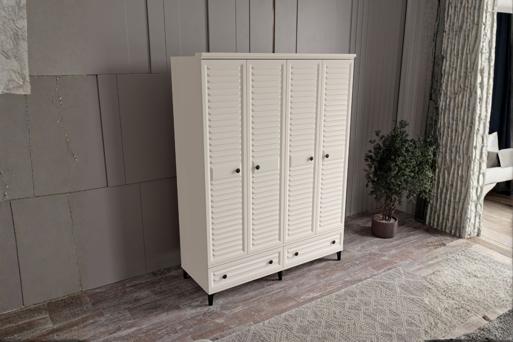 Risk Moon 4 Kapılı Gardırop 