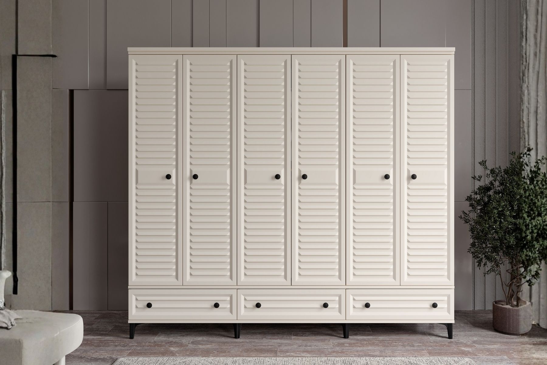 Risk Moon 6 Kapılı Gardırop 