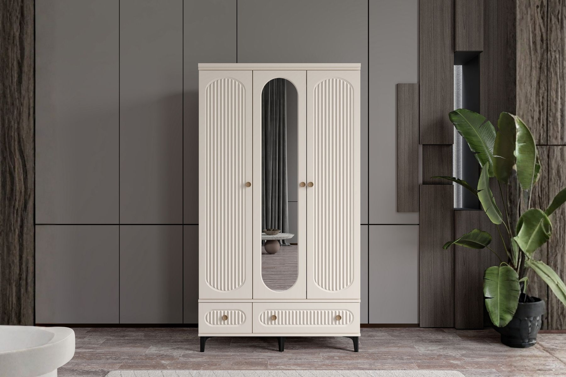 Cast Moon 3 Kapılı Aynalı Gardırop 