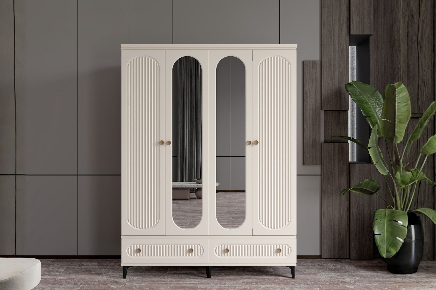 Cast Moon 4 Kapılı Aynalı Gardırop 