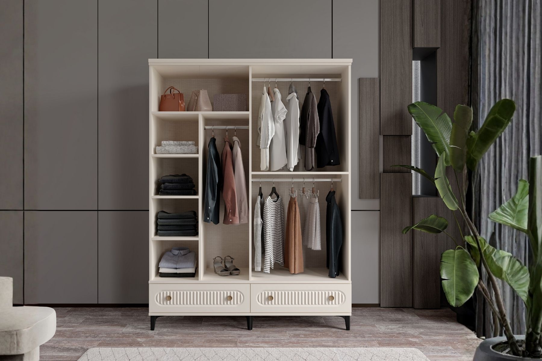 Cast Moon 4 Kapılı Aynalı Gardırop 