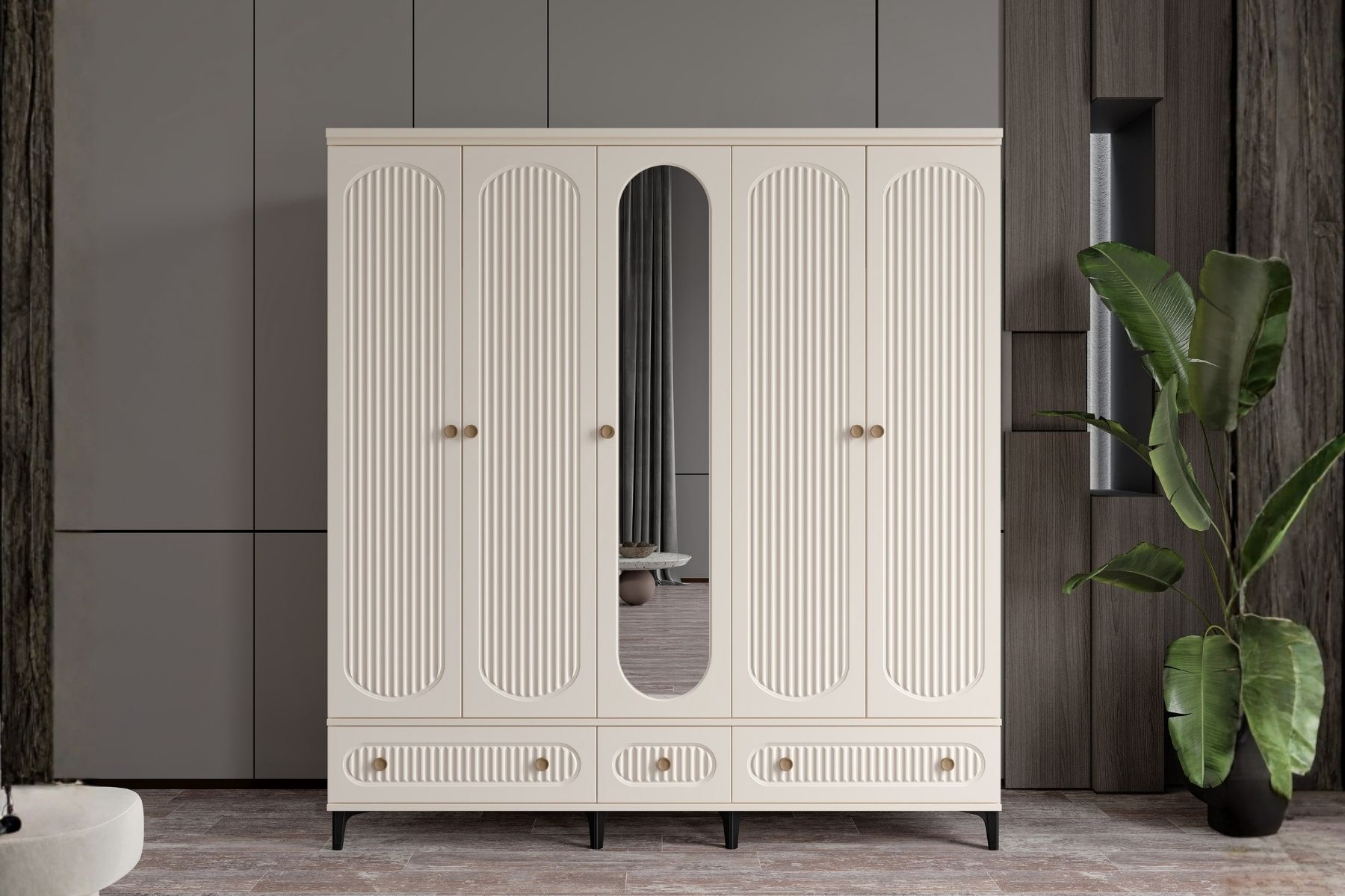 Cast Moon 5 Kapılı Aynalı Gardırop 