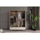 Cast Walnut 4 Kapılı Aynalı Gardırop 