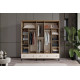 Cast Walnut 5 Kapılı Aynalı Gardırop 