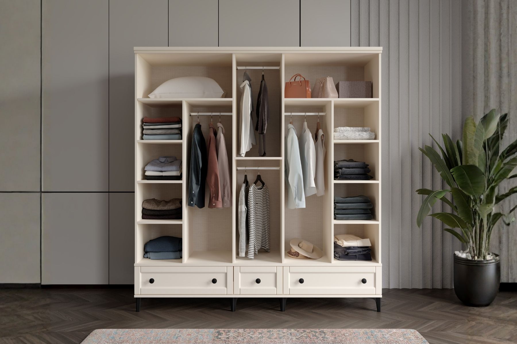 Duns Moon 5 Kapılı Camlı Gardırop 