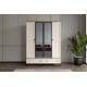 Duns Walnut 4 Kapılı Camlı Gardırop 