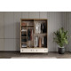 Duns Walnut 4 Kapılı Camlı Gardırop 