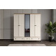 Duns Walnut 5 Kapılı Camlı Gardırop 