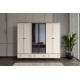 Duns Walnut 6 Kapılı Camlı Gardırop 