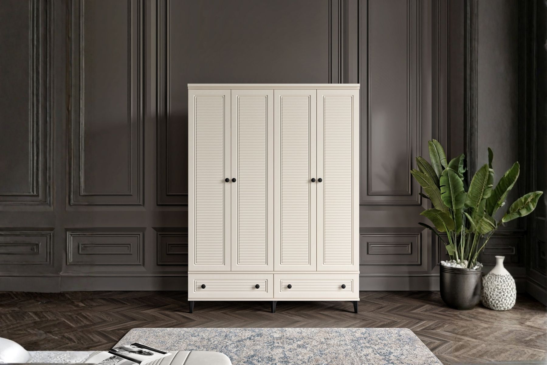 Zare Moon 4 Kapılı Gardırop