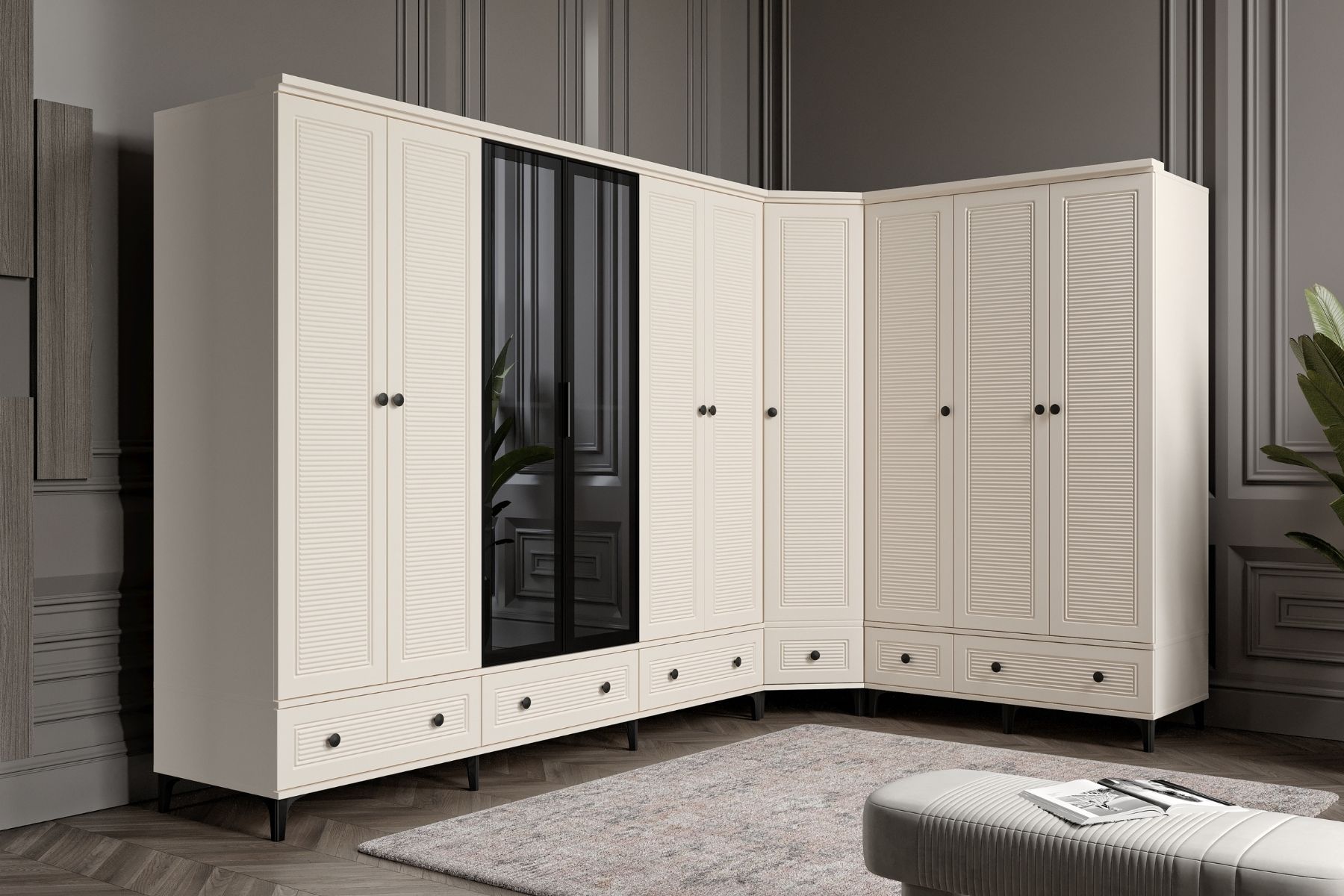 Zare Moon Köşe Gardırop