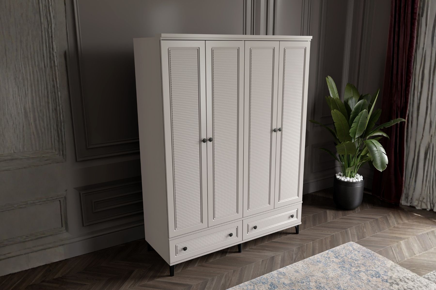 Zare Sand 4 Kapılı Gardırop