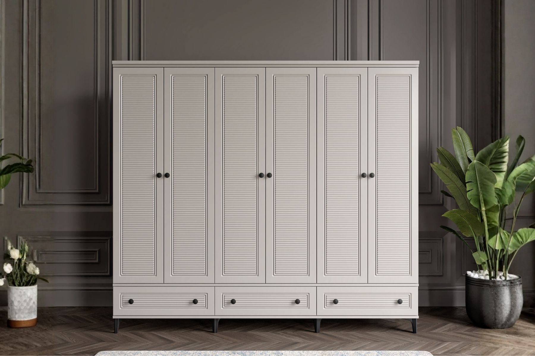 Zare Sand 6 Kapılı Gardırop