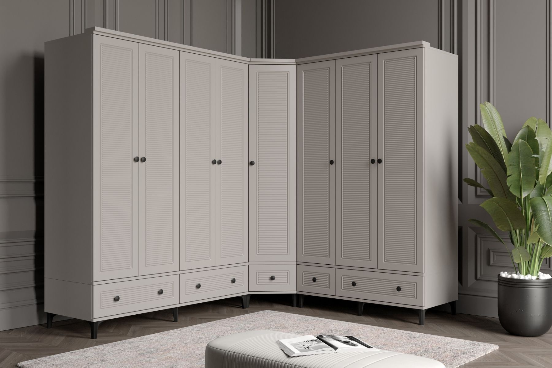 Zare Sand Köşe Gardırop