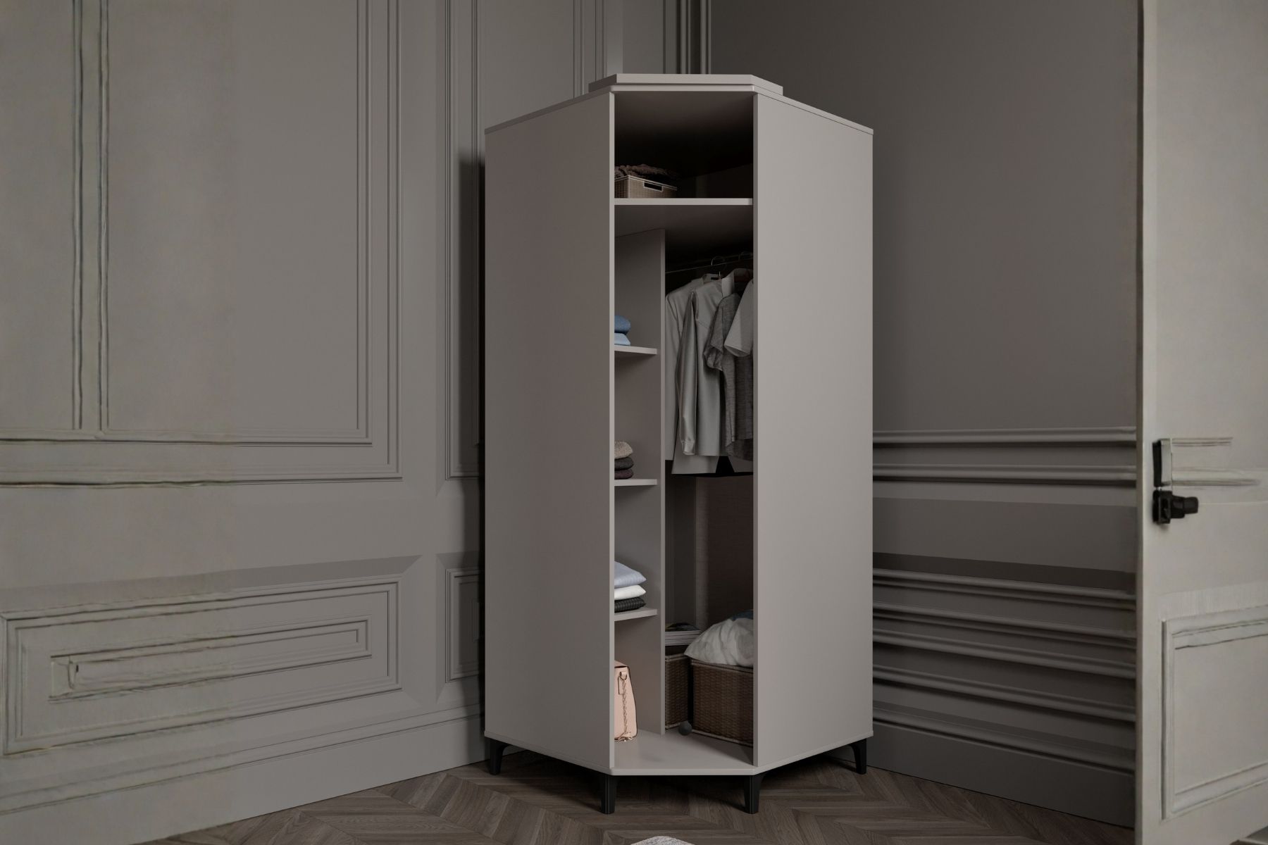 Zare Sand Köşe Gardırop