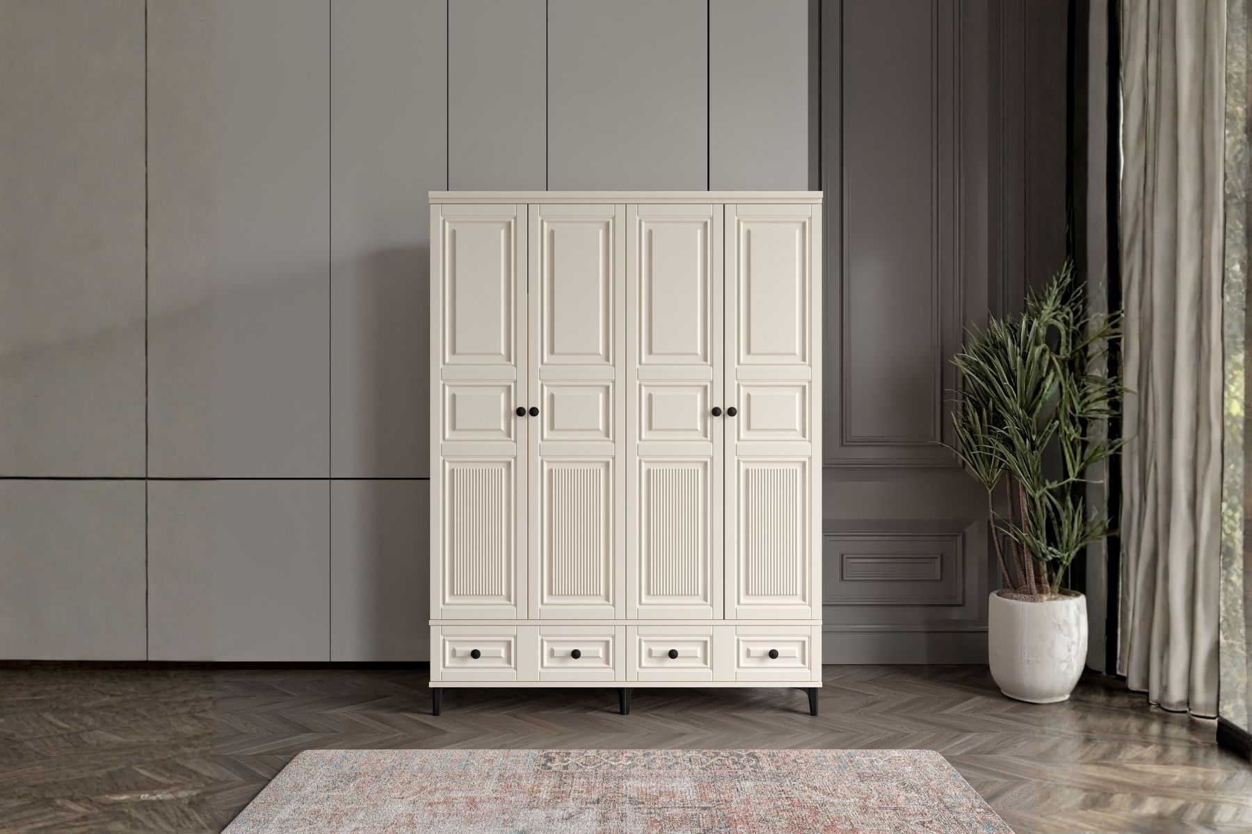 Merz Moon 4 Kapılı Gardırop 