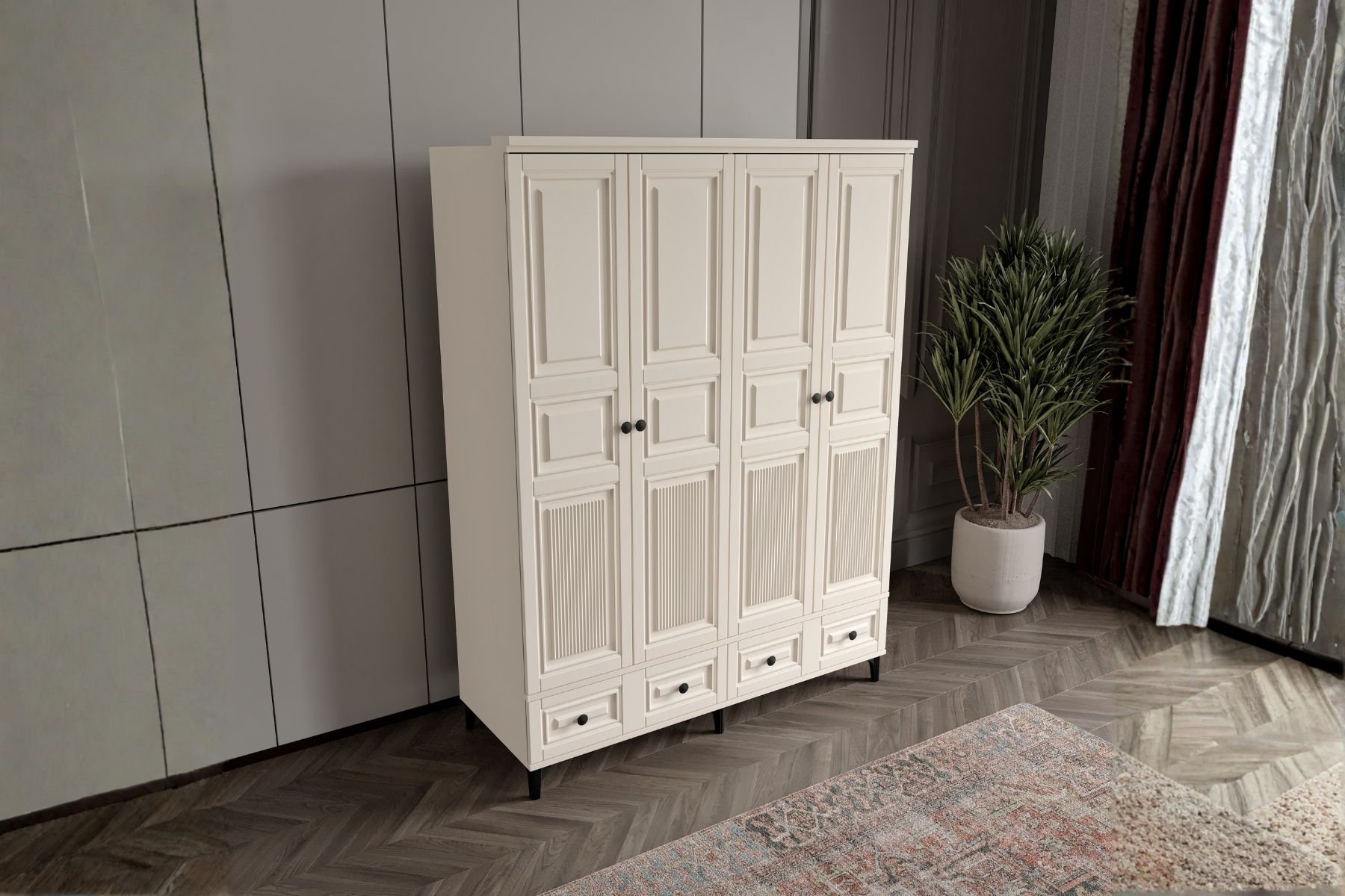 Merz Moon 4 Kapılı Gardırop 