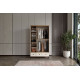 Merz Walnut 3 Kapılı Camlı Gardırop 
