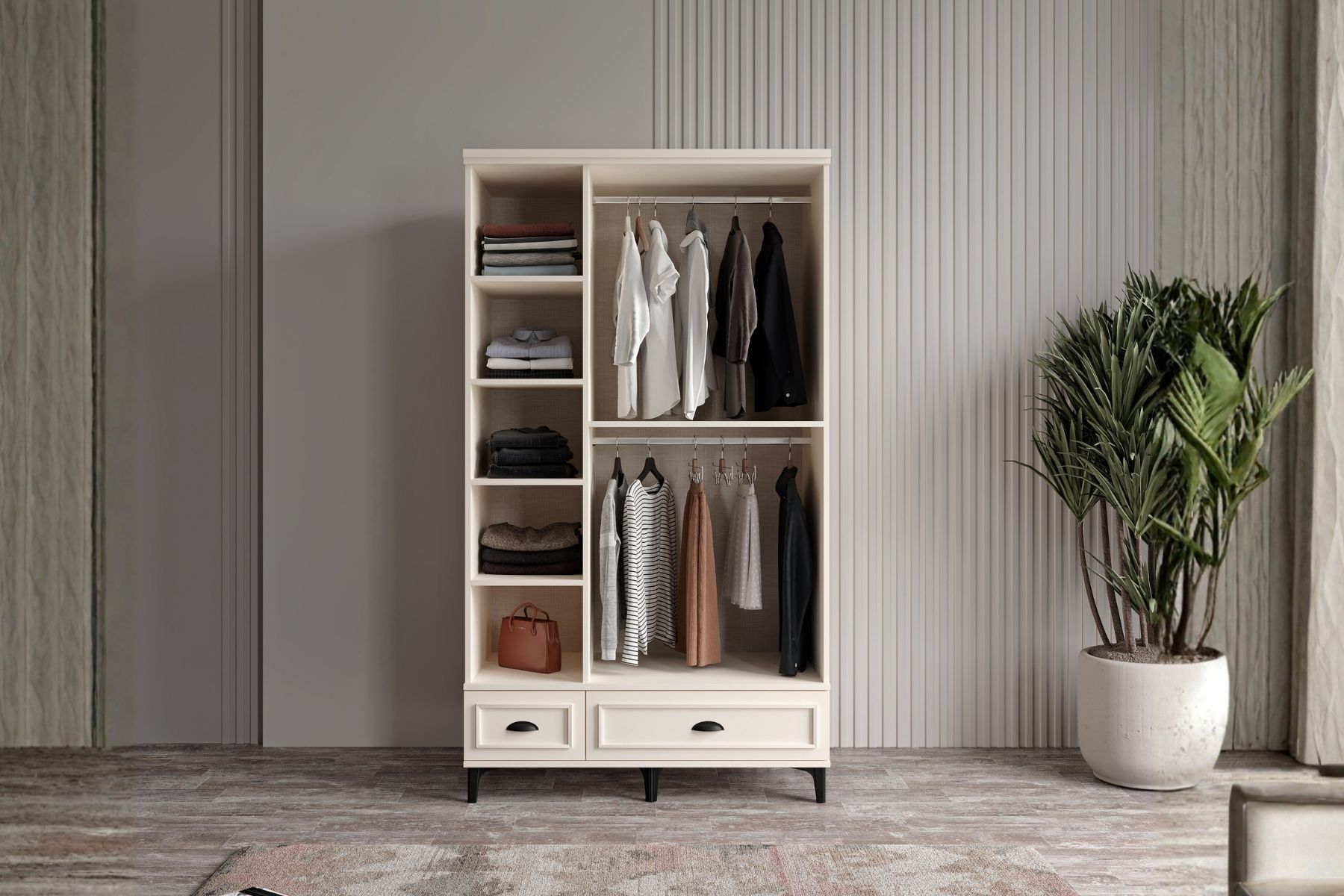 Char Moon 3 Kapılı Gardırop 