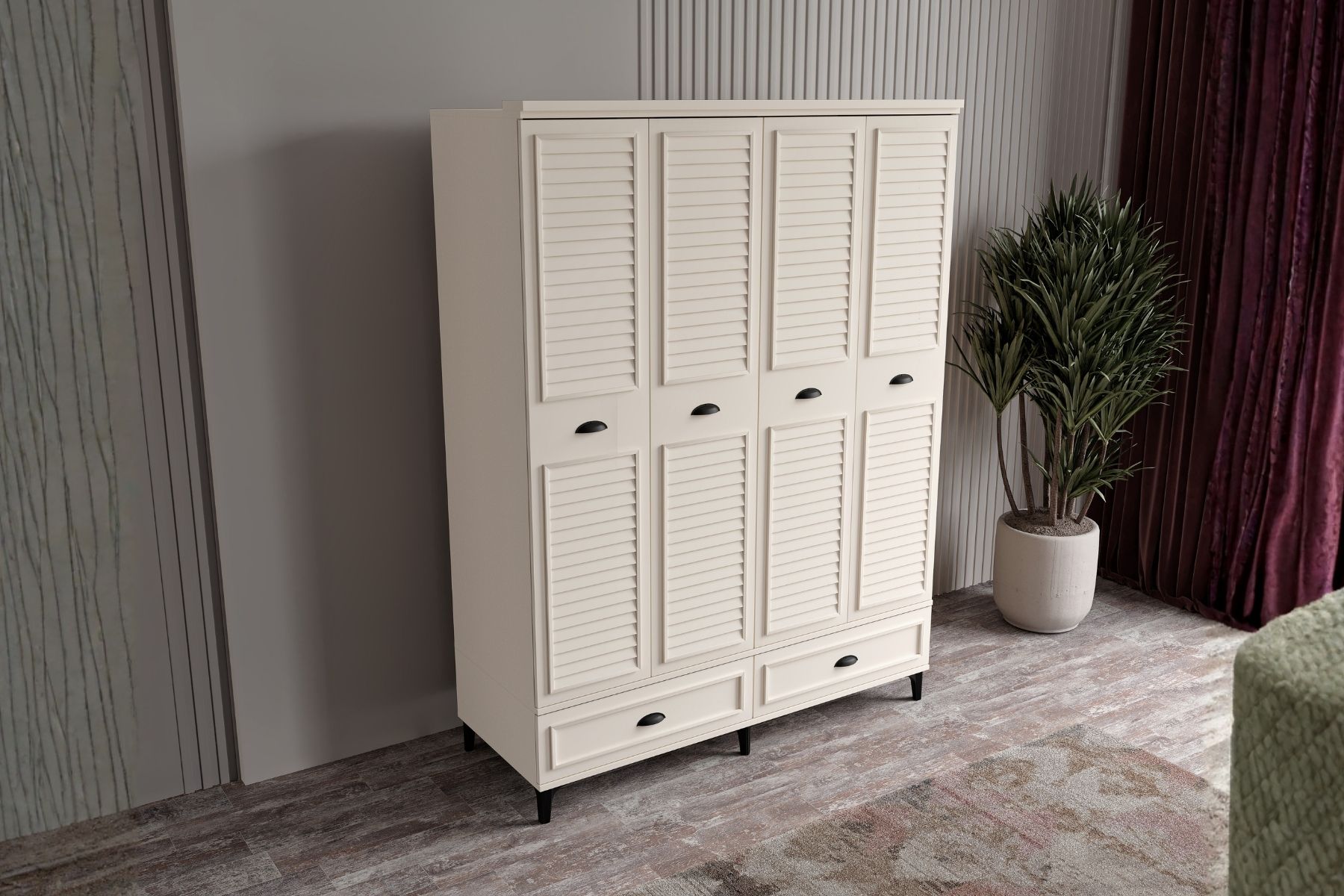 Char Moon 4 Kapılı Gardırop