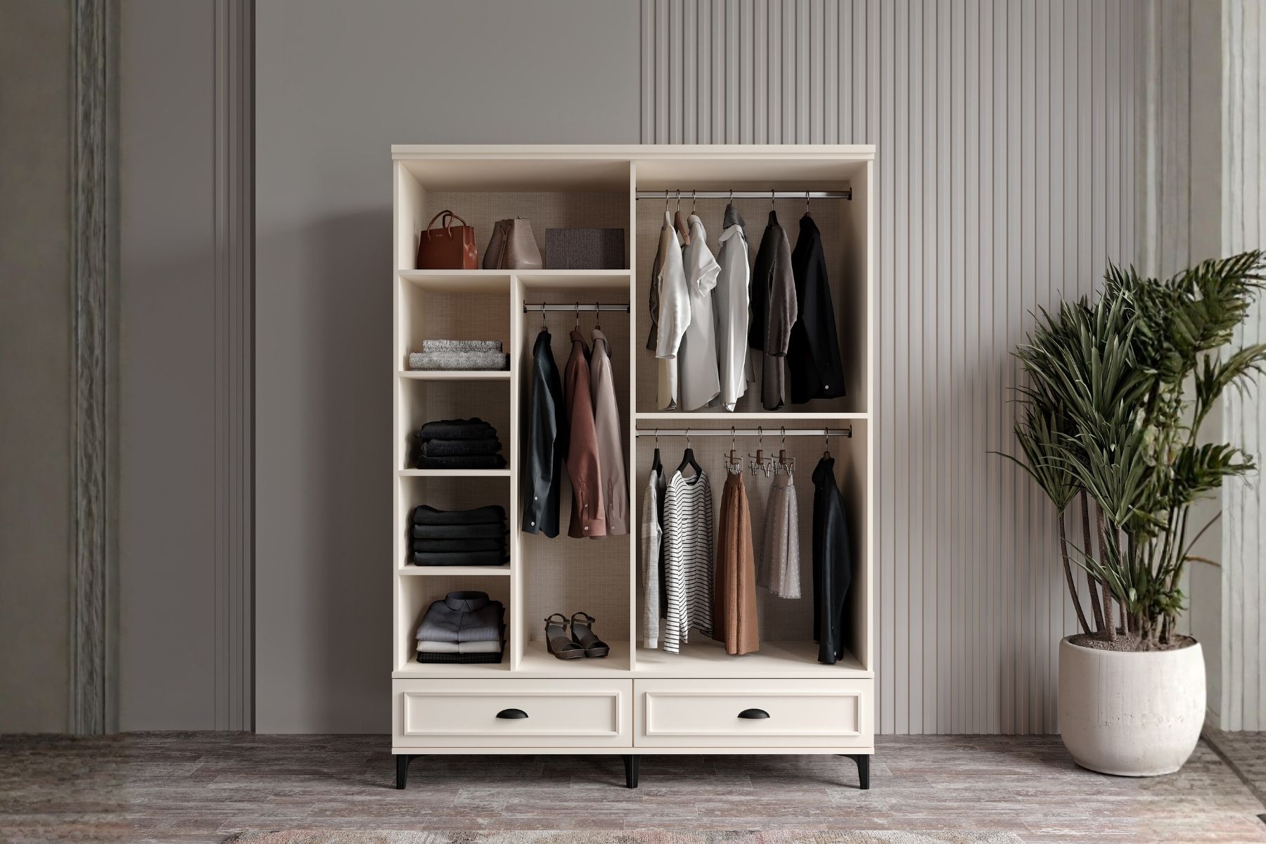 Char Moon 4 Kapılı Gardırop