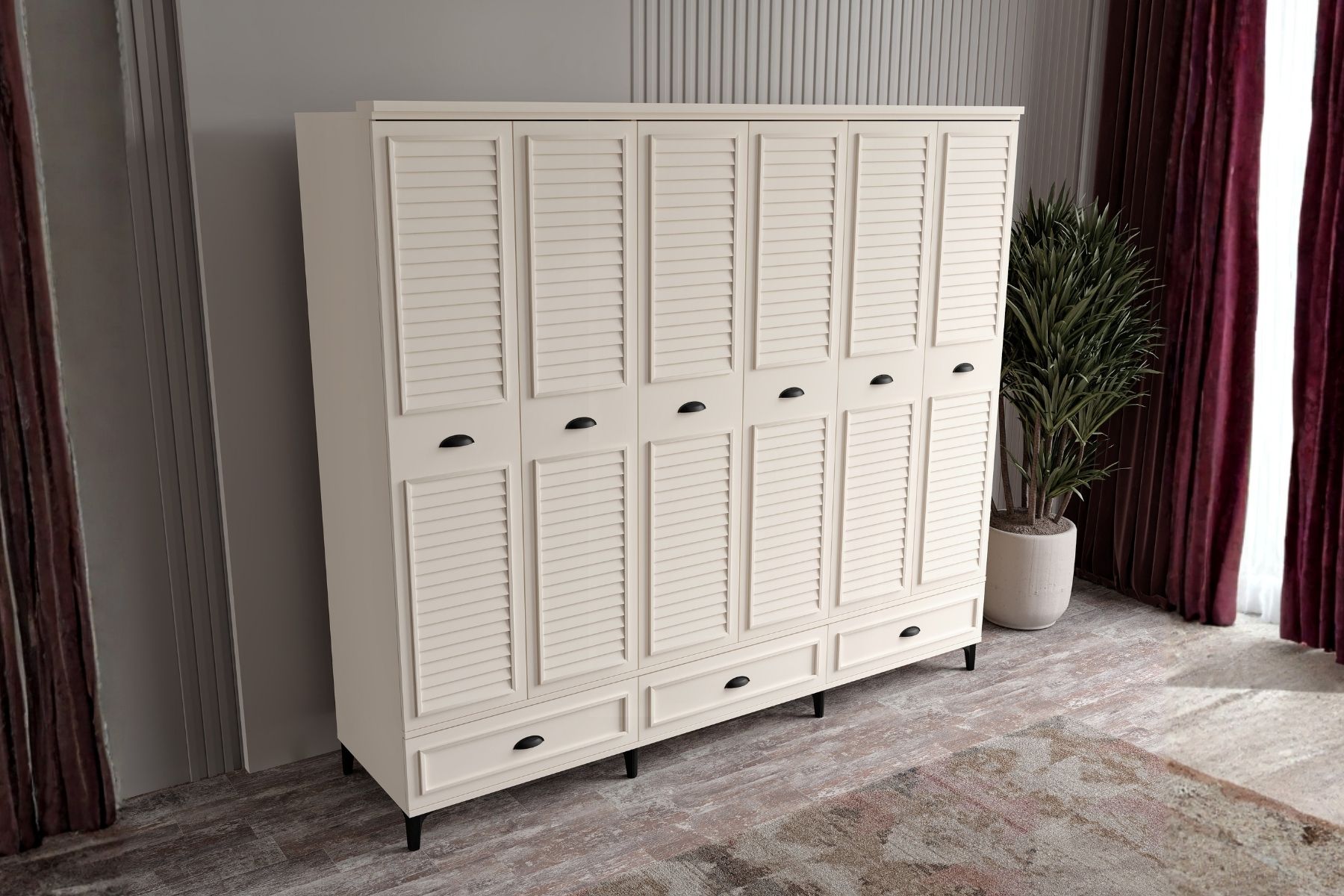 Char Moon 6 Kapılı Gardırop 