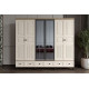 Merz Walnut 6 Kapılı Camlı Gardırop 