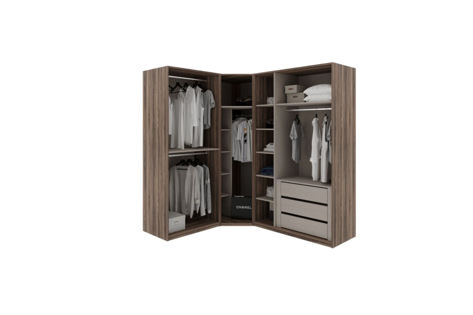 Lucca 6 Kapılı Köşe Gardırop