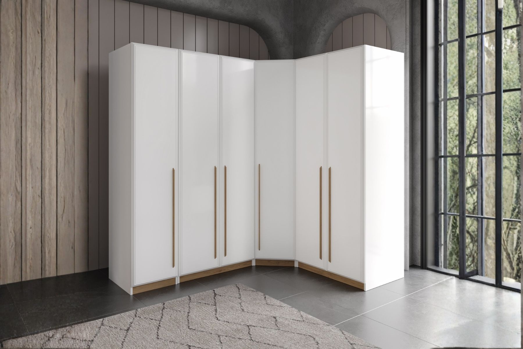 Lucca 6 Kapılı Köşe Gardırop