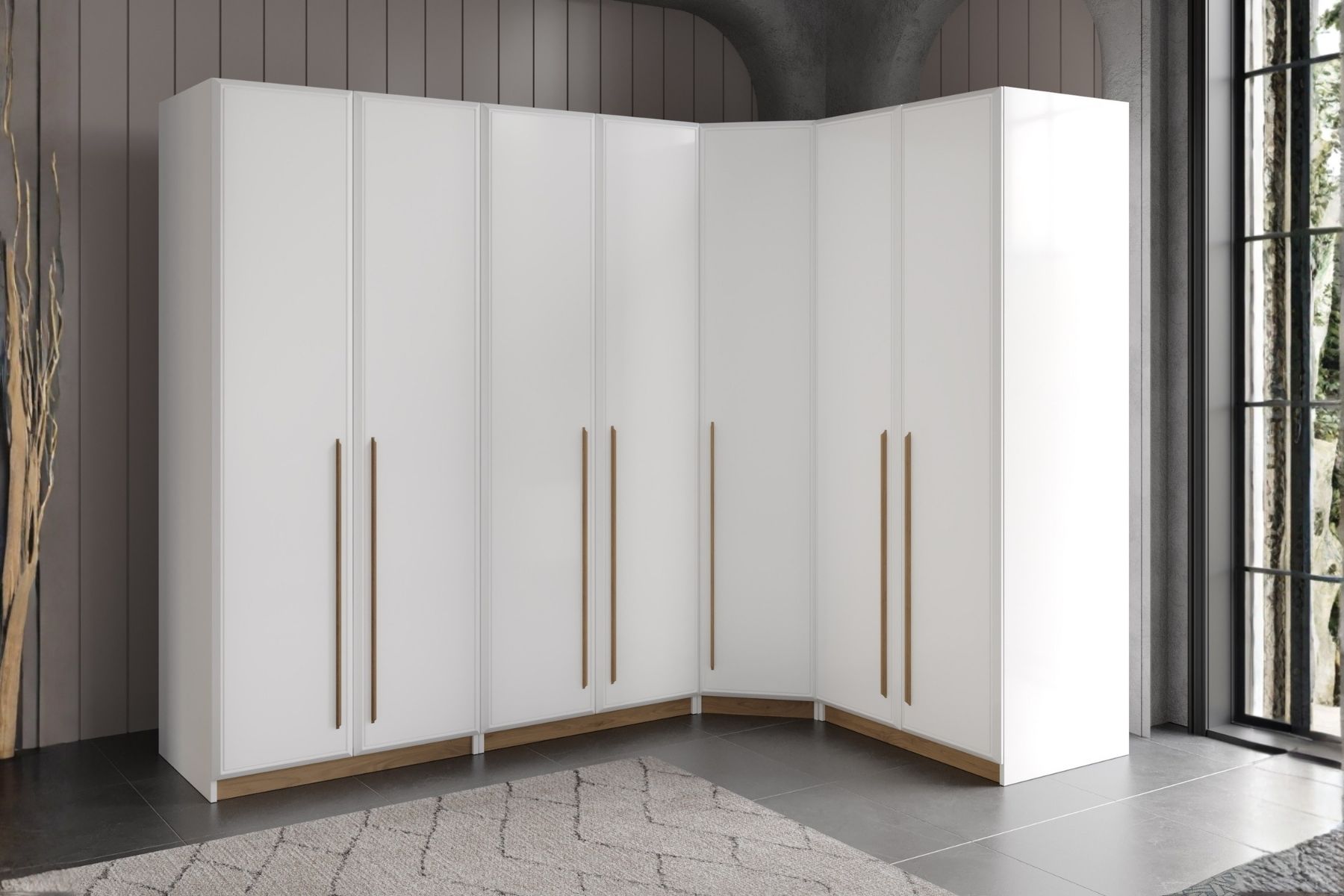 Lucca 7 Kapılı Köşe Gardırop