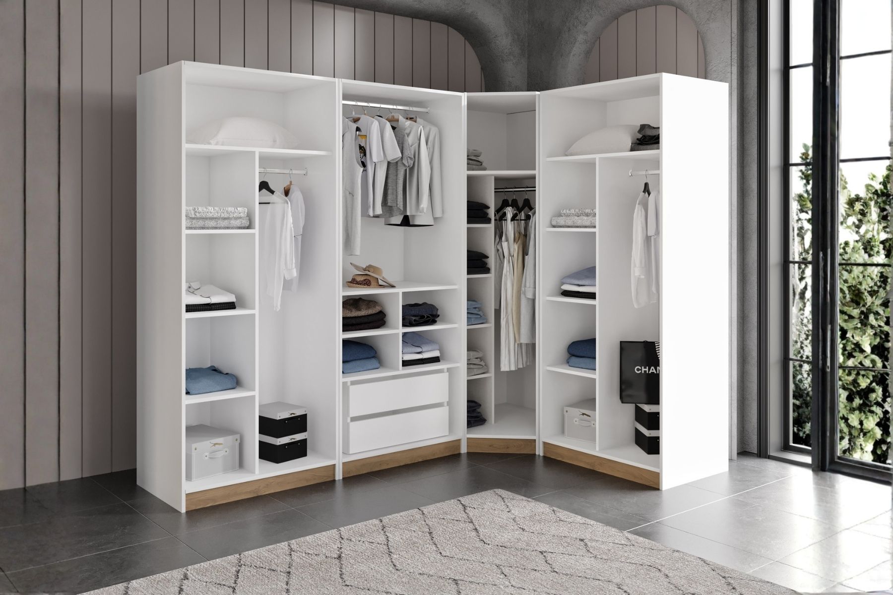 Lucca 7 Kapılı Köşe Gardırop