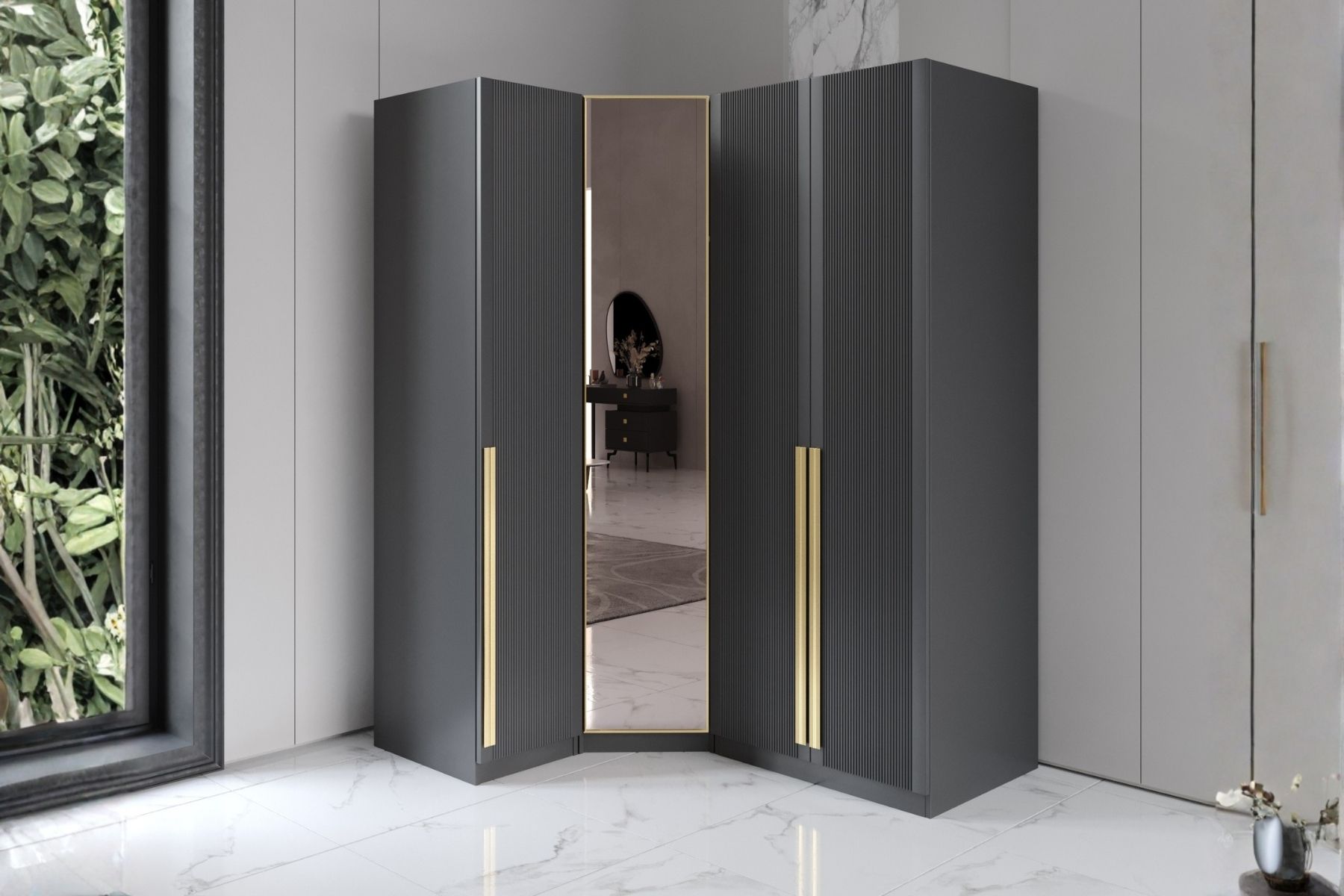 Talic 4 Kapılı Köşe Gardırop