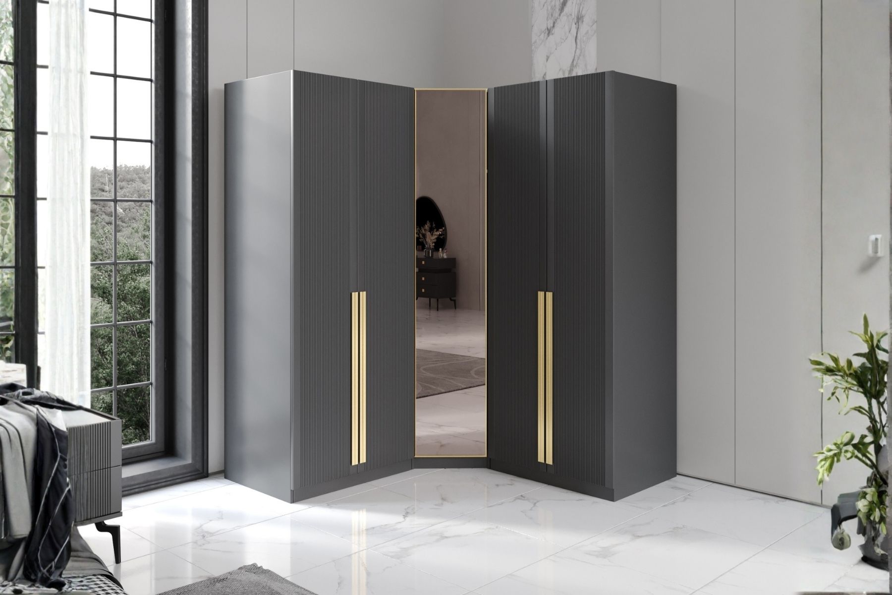 Talic 5 Kapılı Köşe Gardırop